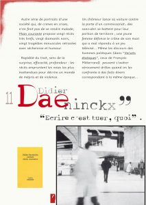 exposition sur Didier Daeninckx Exposition sur le roman policier français Exposition sur la littérature française